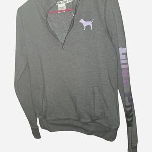 PINK Victoria's Secret Gray Sweatshirt with Purple Logo